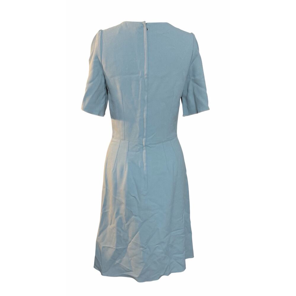 Dolce & Gabbana Mini Dress Light Blue Crepe Texture Short Sleeve size 44 IT 4 US - Picture 6 of 9